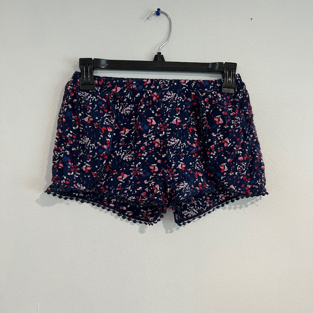 floral print blue shorts